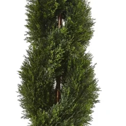 Double Pond Cypress 4'H Spiral Topiary UV Resistant With 1036 Leaves (Indoor/Outdoor) - Nearly Natural