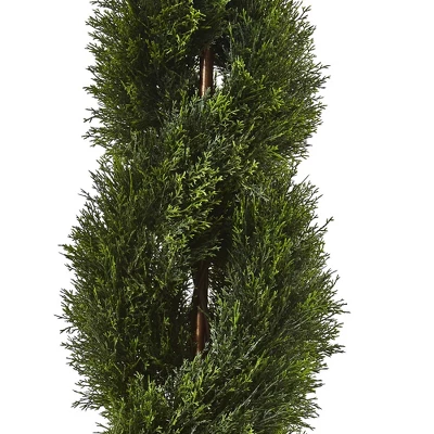 Double Pond Cypress 4'H Spiral Topiary UV Resistant With 1036 Leaves (Indoor/Outdoor) - Nearly Natural 2 Double Pond Cypress 4'H Spiral Topiary UV Resistant With 1036 Leaves (Indoor/Outdoor) - Nearly Natural