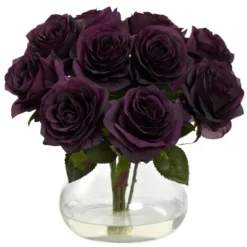Nearly Natural 11-in Rose Arrangement With Vase -Nearly Natural GUEST 0db3e69f 4638 444e a39e a059a3b768b1