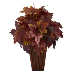 Nearly Natural 19-in Autumn Maple Leaf Artificial Plant In Decorative Planter -Nearly Natural GUEST 29b78e86 f8a3 4d99 9313 9621cd0f178f