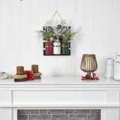 Nearly Natural 17-in Holiday Assorted Christmas Pine Hanging Three Piece Mason Jar Artificial Arrangement Wall Art Décor -Nearly Natural GUEST 2ce7585b f1c0 4f45 b826 e05f9bc7e098
