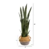 Nearly Natural 46-in Sansevieria Artificial Plant In Boho Chic Handmade Cotton & Jute Gray Woven Planter -Nearly Natural GUEST 38b9ff55 5b61 4dcd a207 feee8783b9aa