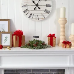 Nearly Natural 16-in Flocked Artificial Christmas Pine Candelabrum With 35 Multicolored Lights And Pine Cones -Nearly Natural GUEST 3b42bcf4 9c6a 42fc b35b 96f43c185bbe