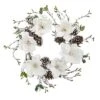Nearly Natural 24” Snowed Magnolia / Pine Cone Wreath -Nearly Natural GUEST 53739d76 7968 450e 89ff 96f792883097