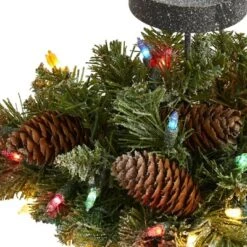Nearly Natural 16-in Flocked Artificial Christmas Pine Candelabrum With 35 Multicolored Lights And Pine Cones -Nearly Natural GUEST 5656005f 0170 4b5b b984 72303045e26a
