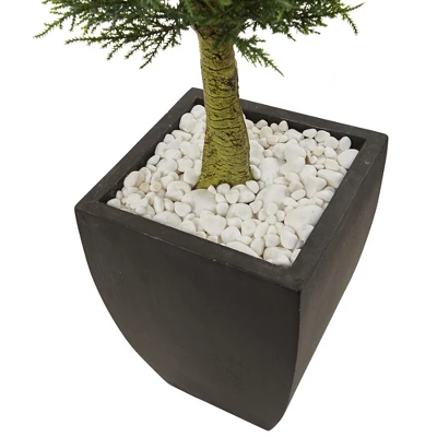 4.5' Cypress Topiary With Black Planter, UV Resistant (Indoor/Outdoor) - Nearly Natural 3 4.5' Cypress Topiary With Black Planter, UV Resistant (Indoor/Outdoor) - Nearly Natural