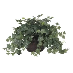 Nearly Natural Puff Ivy W/Vase Silk Plant 18"
