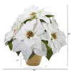 Nearly Natural 13-in Poinsettia Artificial Arrangement In Ceramic Vase