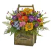 Nearly Natural 15-in Mixed Floral Artificial Arrangement In Wood Basket -Nearly Natural GUEST 6a6dddfa 3170 47be 9fe6 dafe2062f3c3