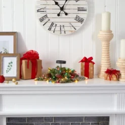 Nearly Natural 16-in Flocked Artificial Christmas Pine Candelabrum With 35 Multicolored Lights And Pine Cones -Nearly Natural GUEST 70e7f36f a564 4870 bbbe 4bec06a92580