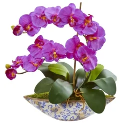 Nearly Natural 16-in Phalaenopsis Orchid Artificial Arrangement In Vase -Nearly Natural GUEST 74519c30 db48 4484 83c4 e4d7901a9f06