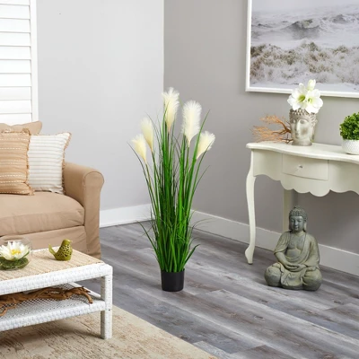 Nearly Natural 4-ft Plum Grass Artificial Plant 4 Nearly Natural 4-ft Plum Grass Artificial Plant - Image 2