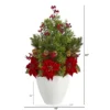 Nearly Natural 32-in Poinsettia, Boxwood And Succulent Artificial Arrangement In White Vase -Nearly Natural GUEST 84ff96cd 46e2 407e 8bdb dd8e6a3faf5e