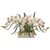 Nearly Natural 15-in Cymbidium Artificial Arrangement In White Vase -Nearly Natural GUEST 88aef135 34c6 4f81 a48c 17edeb7ead21