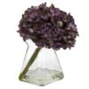 Set Of 3 Artificial Hydrangea Plant In Glass Vase - Nearly Natural -Nearly Natural GUEST 9215aa32 de41 4741 8d2e d362912d1cae