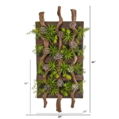 Nearly Natural 41-in X 19-in Mixed Succulent Artificial Living Wall