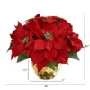 Nearly Natural 11-in Poinsettia Artificial Arrangement In Golden Vase -Nearly Natural GUEST a5bc6091 e9d0 406e 8fa7 add6205bbfa4