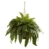 36" X 29" Artificial Boston Fern Hanging Basket - Nearly Natural -Nearly Natural GUEST a7580de9 2d63 4ad6 8b68 279b7ee978ce