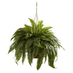 36" X 29" Artificial Boston Fern Hanging Basket - Nearly Natural