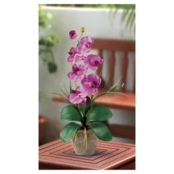 Nearly Natural Phalaenopsis Silk Orchid Flower Arrangement Mauve