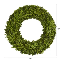 Nearly Natural 24” Preserved Boxwood Wreath
