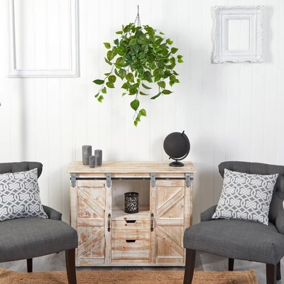 Nearly Natural 2.5-ft Philodendron Artificial Plant In Hanging Basket 5 Nearly Natural 2.5-ft Philodendron Artificial Plant In Hanging Basket - Image 3