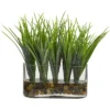 Nearly Natural 9-in Vanilla Grass Artificial Plant In Oval Vase