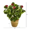 Nearly Natural 14-in Variegated Holly Leaf Artificial Plant In Ceramic Planter (Real Touch) -Nearly Natural GUEST ec3204ae 8acc 4b56 bc7d ab784cc60814