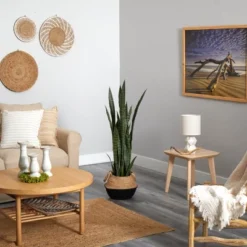 Nearly Natural 46-in Sansevieria Artificial Plant In Boho Chic Handmade Cotton & Jute White Woven Planter -Nearly Natural GUEST f34ffa6f 1475 4d51 9db8 85087846e989