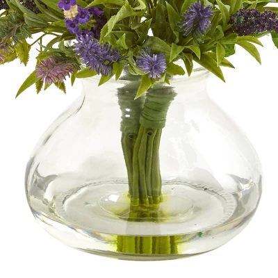 16" X 12" Artificial Lavender Bouquet Plant Arrangement In Vase - Nearly Natural 3 16" X 12" Artificial Lavender Bouquet Plant Arrangement In Vase - Nearly Natural